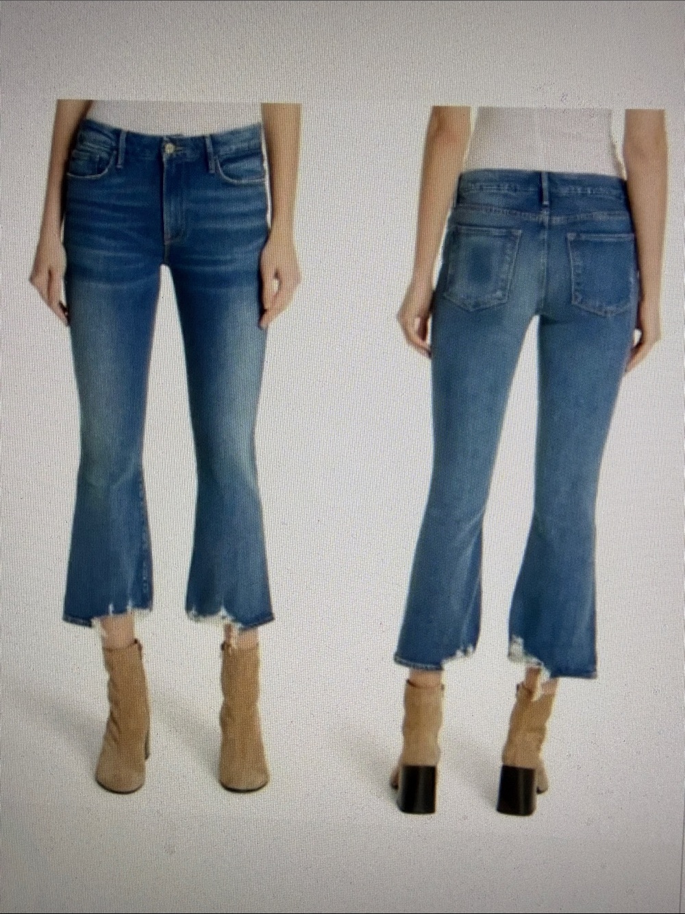 Frame LeCrop Mini Boot Jean 32W Slim Fit Boot Cut Chewed Up Hem Stretch Fall
